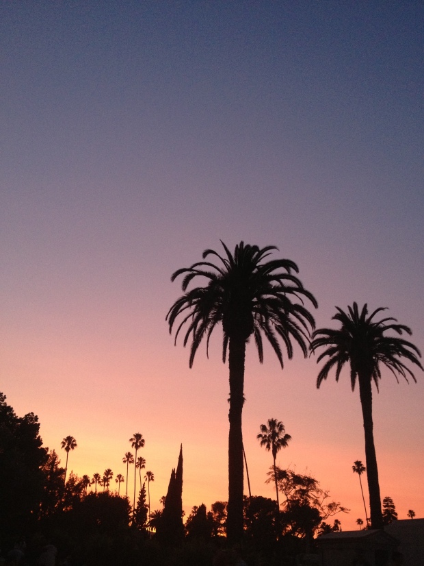 A sunset in the Hollywood Forever Cemetery